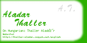 aladar thaller business card